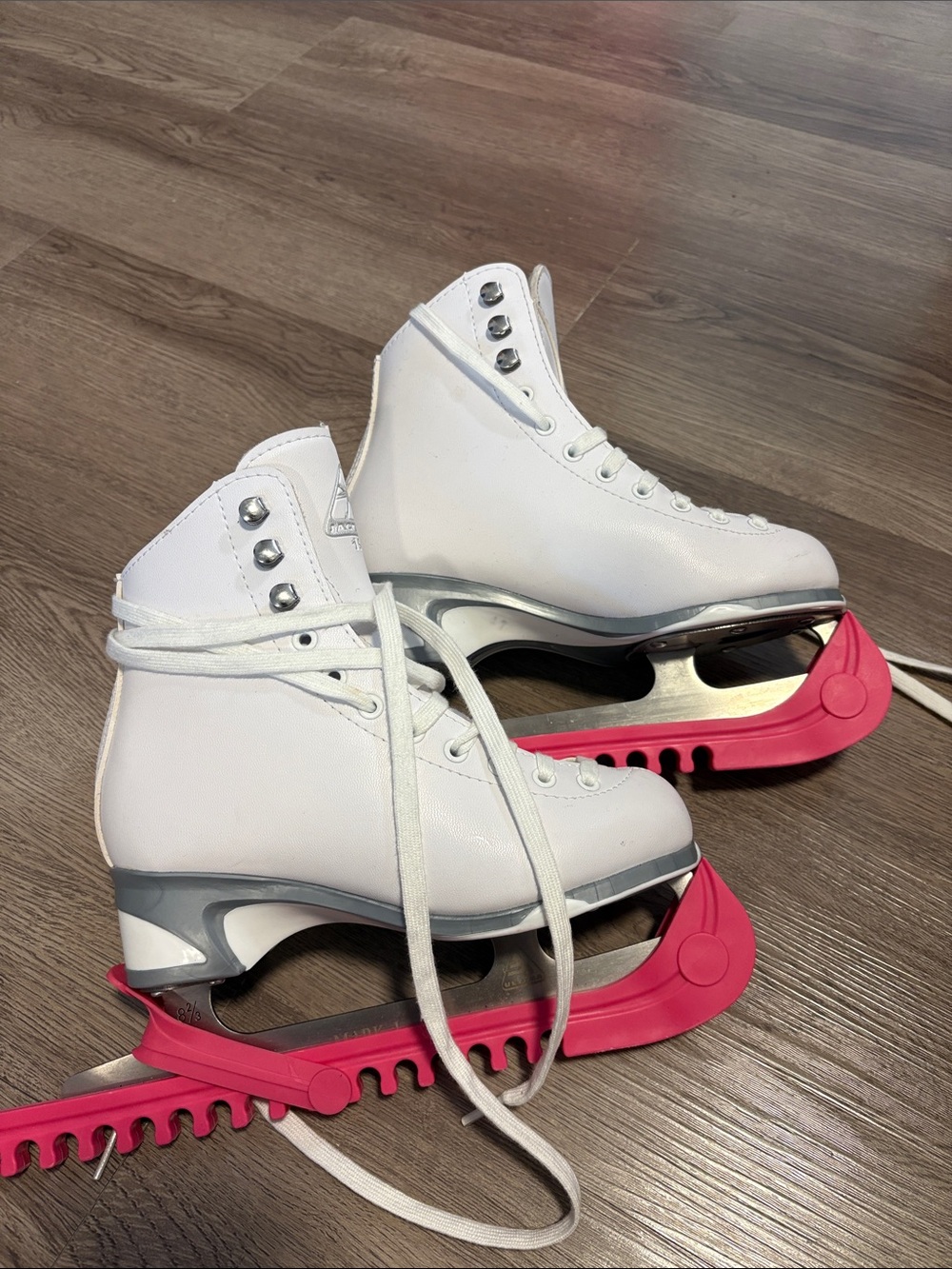 Girl size 3 Ice Skates with Pink Blade Guards
